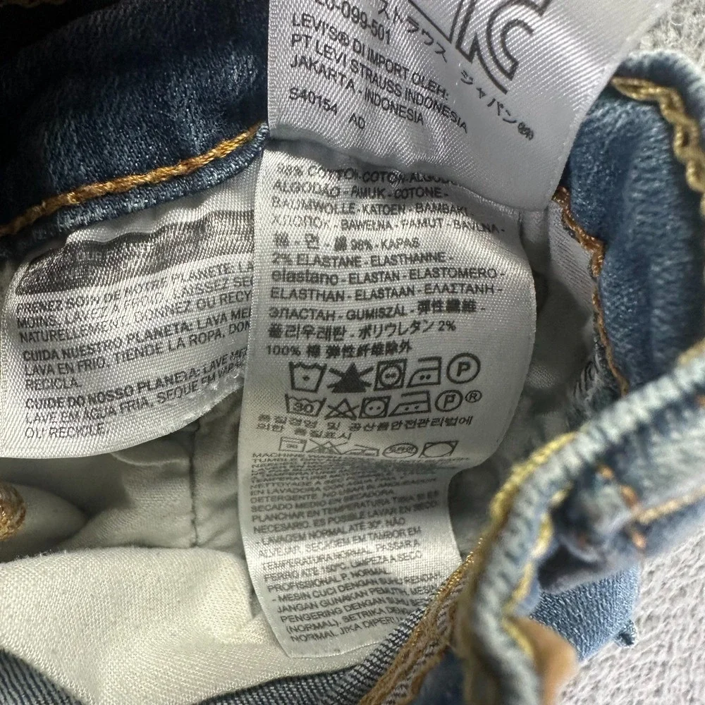 Levi's 502 Jeans Men 30x32 Blue Cotton Denim Straight Leg Workwear Faded Stretch